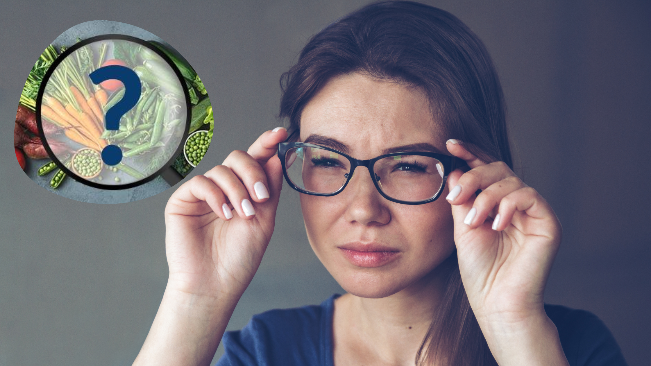 Women with bad eyesight adjusting her glasses