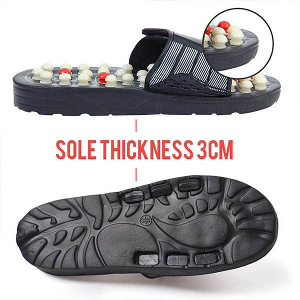The Original FITZ | Reflexology Slippers Massage Slippers | Foot Massage | Unisex Sizing | Black