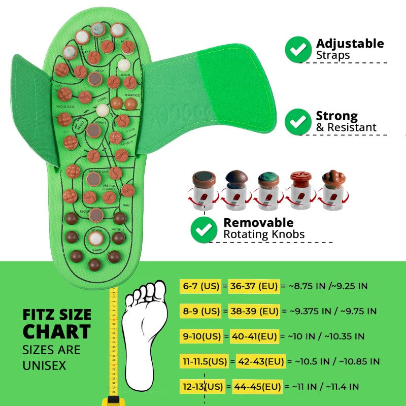 FITZ: Reflexology Slipper | The 10 minute foot massage a day that will take your pain away! | Unisex Sizing